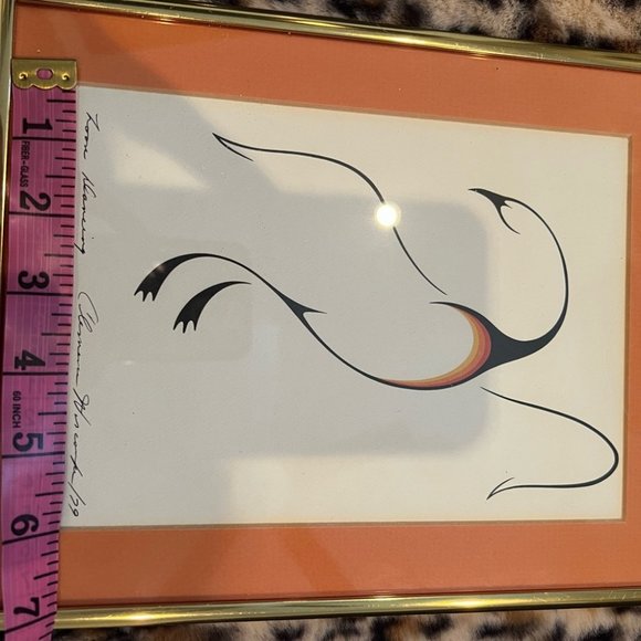 Aboriginal artwork framed gold birds native style art Toronto distinctive art - Picture 5 of 5